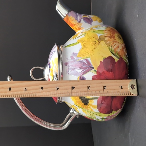 Pioneer Woman Floral Enamel Teapot with Stainless Steel Handle. - Picture 13 of 13